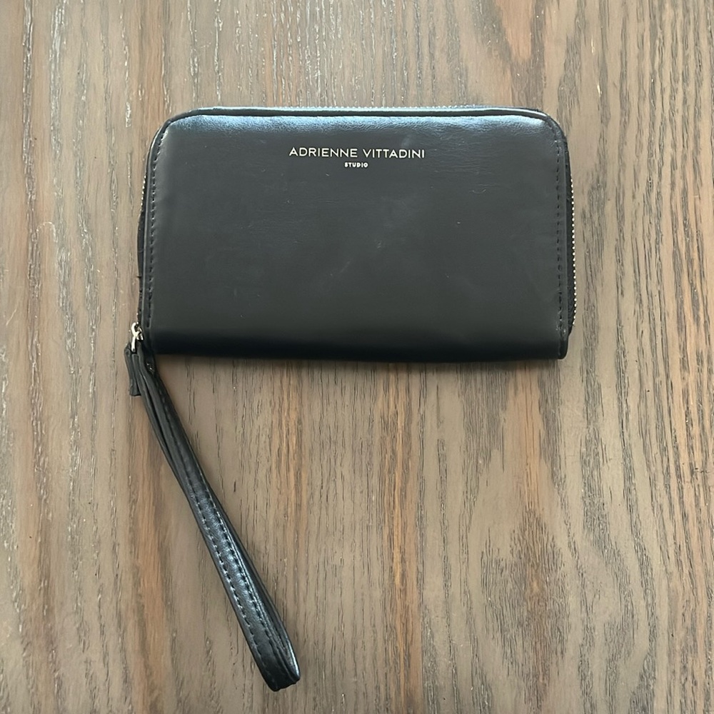 Adrienne Vittadini Black Wristlet Clutch Bag